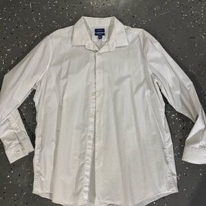 Apt. 9 Men's White Dots Flex Slim Fit Long Sleeve Button Up Shirt XL